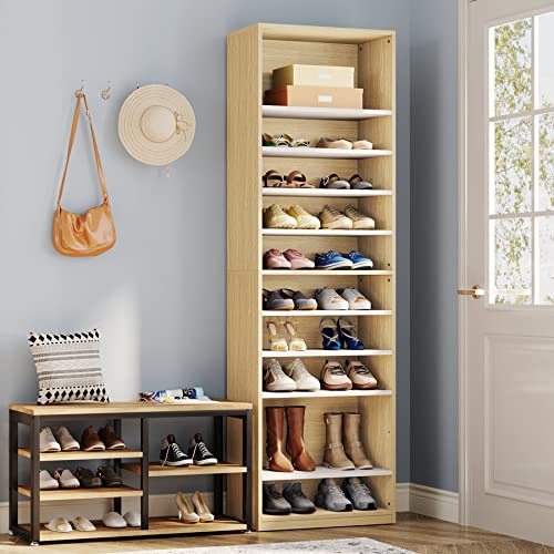 Tribesigns 11-Tier Shoe Storage Cabinet, 70.9" Tall Shoe Rack with Adjustable Sheves, Freestanding Shoe Organizer Cabinet for Entryway,Closet, Living Room