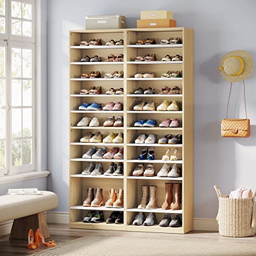 Tribesigns 11-Tier Shoe Storage Cabinet, 70.9" Tall Shoe Rack with Adjustable Sheves, Freestanding Shoe Organizer Cabinet for Entryway,Closet, Living Room