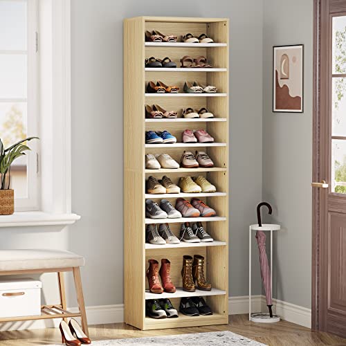 Tribesigns 11-Tier Shoe Storage Cabinet, 70.9" Tall Shoe Rack with Adjustable Sheves, Freestanding Shoe Organizer Cabinet for Entryway,Closet, Living Room