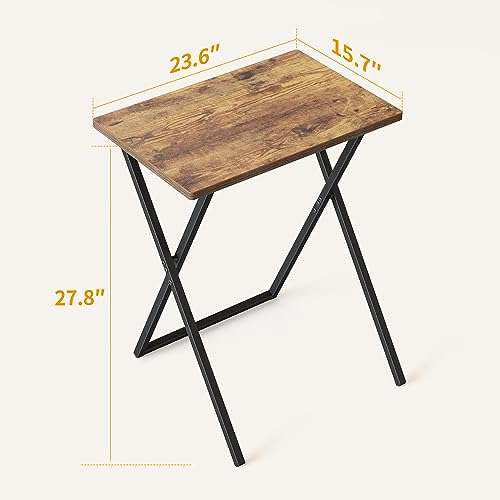 CubiCubi Folding Desk, 23.62 inch Small Computer Desk, Writing Desk, Space Saving Foldable Table for Small Spaces, Rustic Brown