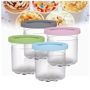 Creami Deluxe Pints, for Ninja Ice Cream Maker Cups, Ice Cream Pints Cup Bpa-Free,Dishwasher Safe for NC301 NC300 NC299AM Series Ice Cream Maker