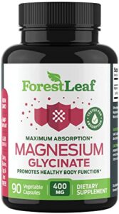 pure magnesium glycinate capsules - high absorption magnesium glycinate - pure mag bisglycinate for stress, bones, muscles, nerves, sleep, relaxation & heart health - non gmo & gluten free (90 count)