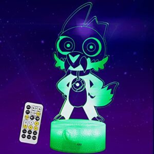 the owl gift, 3d night light - the owl house merch, 7 color change decor lamp with remote, dim, timer, gifts for christmas birthday girls