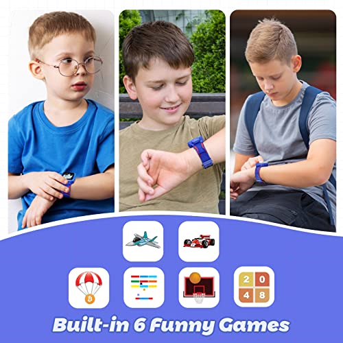 Kids Watch Boys with Camera,Children Digital Smart Watch Touchscreen with Video Mp3 Alarm Pedometer Games for Age 3-9 Years Old Christmas Birthday Gifts - Dark Blue with 32GB SD Card