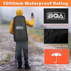 BQA Backpack Rain Cover Waterproof Rating 5000mm with Adjustable Anti Slip Buckle Strap Upgraded Coating Reinforced Inner Layer, Integrated Carry Pouch Design for (10-70L) Hiking Camping Traveling