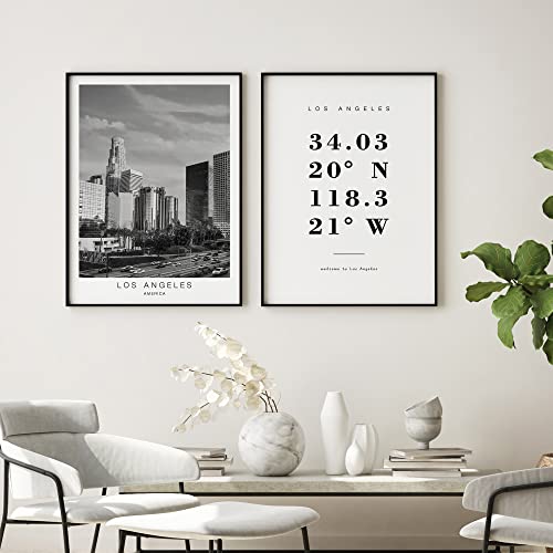 Dear Mapper Los Angeles United States View Abstract Road Modern Map Art Minimalist Painting Black and White Canvas Line Art Print Poster Art Print Poster Home Decor (Set of 3 Unframed) (12x16inch)