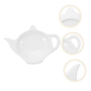 UPKOCH 2pcs Ceramic Tea Bag Saucer Snail Decor Mini Accessories Mini Teapot Tea Bag Dispenser Tea Bag Tray Teabag Rest Teabag Dishes Delicate Teabag Holder Teabag Tray White Ceramics Dip