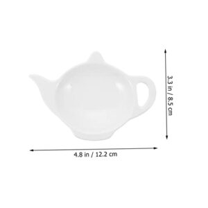 UPKOCH 2pcs Ceramic Tea Bag Saucer Snail Decor Mini Accessories Mini Teapot Tea Bag Dispenser Tea Bag Tray Teabag Rest Teabag Dishes Delicate Teabag Holder Teabag Tray White Ceramics Dip