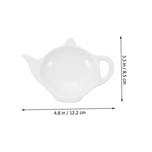 UPKOCH 2pcs Ceramic Tea Bag Saucer Snail Decor Mini Accessories Mini Teapot Tea Bag Dispenser Tea Bag Tray Teabag Rest Teabag Dishes Delicate Teabag Holder Teabag Tray White Ceramics Dip