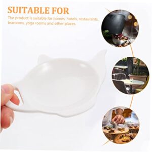 UPKOCH 2pcs Ceramic Tea Bag Saucer Snail Decor Mini Accessories Mini Teapot Tea Bag Dispenser Tea Bag Tray Teabag Rest Teabag Dishes Delicate Teabag Holder Teabag Tray White Ceramics Dip