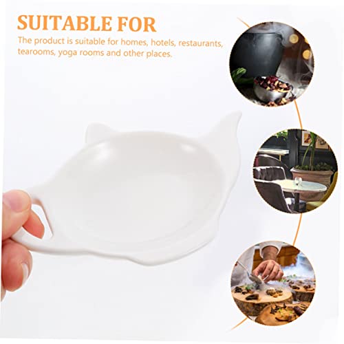 UPKOCH 2pcs Ceramic Tea Bag Saucer Snail Decor Mini Accessories Mini Teapot Tea Bag Dispenser Tea Bag Tray Teabag Rest Teabag Dishes Delicate Teabag Holder Teabag Tray White Ceramics Dip