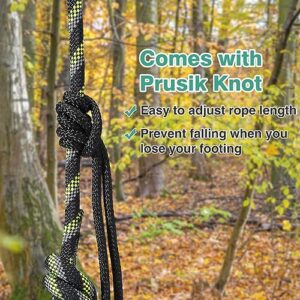 Hunter Reflective Safety Rope for Tree Stand 30ft 9ft - Heavy Duty 1300 Lb Rated Hunting Linemans Lifeline Rope with Adjustable Prusik Knot, Durable Tree Tether for Tree Harness