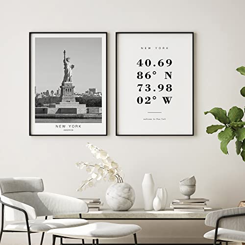 Dear Mapper New York United States View Abstract Road Modern Map Art Minimalist Painting Black and White Canvas Line Art Print Poster Art Print Poster Home Decor (Set of 3 Unframed) (12x16inch)