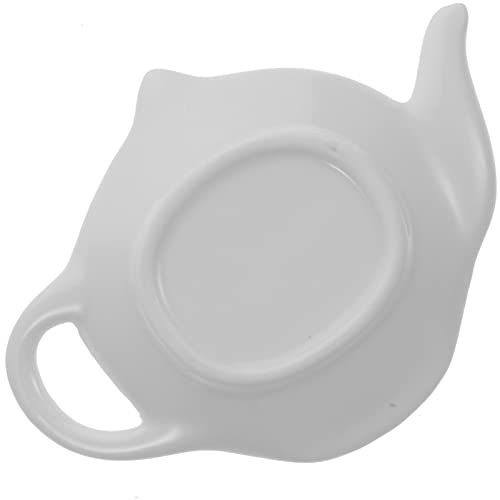 Soy Sauce Dish 4pcs Teapot Shaped Tea Bag Holder Teabag Coaster Seasoning Dish Teabag Holder Saucer Spoon Rests Snack Dish Appetizer Plates White Tea Plates