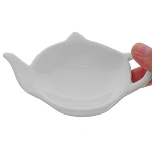 Soy Sauce Dish 4pcs Teapot Shaped Tea Bag Holder Teabag Coaster Seasoning Dish Teabag Holder Saucer Spoon Rests Snack Dish Appetizer Plates White Tea Plates