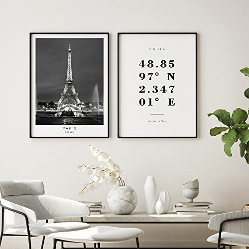 Dear Mapper Paris France View Abstract Road Modern Map Art Minimalist Painting Black and White Canvas Line Art Print Poster Art Print Poster Home Decor (Set of 3 Unframed) (16x24inch)
