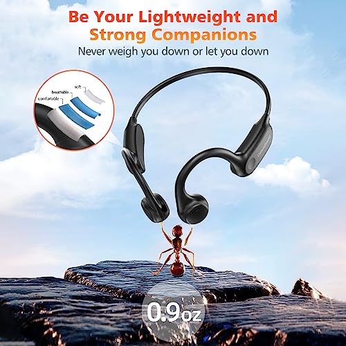 Bone Conduction Headphones, 2 in 1 Open-Ear Wireless Sports Headphones and MP3 Player, 10H Playtime & 8G Memory Card, Bluetooth 5.2 Wireless Earphones Waterproof for Running, Biking, Hiking, Gym