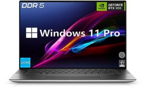 dell xps 15.6 inch fhd business laptop with 12th gen intel core i7-12700h, geforce rtx 3050, 64gb ddr5 ram, 2tb ssd, backlit keyboard, thunderbolt 4, fingerprint reader, windows 11 pro, silver
