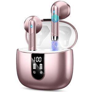wireless earbud bluetooth 5.3 headphones with clear sound, 40h playtime, sport earbud touch control with led digital display, ip7 waterproof bluetooth earphones built-in mic for android ios workout