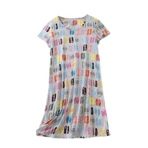 homgro women's cotton nightgown short sleeve cartoon printed sleep dress soft summer sleepwear nightdress patterned2 large