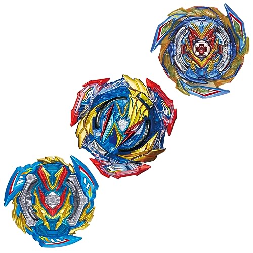 Bey Battle Burst 3-Piece Battling Tops B-193 Ultimate Valkyrie B-163 Brave Valkyrie B-134 Slash Valkyrie bey Battling Tops with Stickers. Bayblade Pro Series Burst quadrive for Kids Children Boys