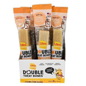 Ultra Chewy Naturals Dog Treats Bone Made in USA Highly Digestible Irresistible Flavors Special Box with Individual Packages (Peanut Butter, 12 Count)