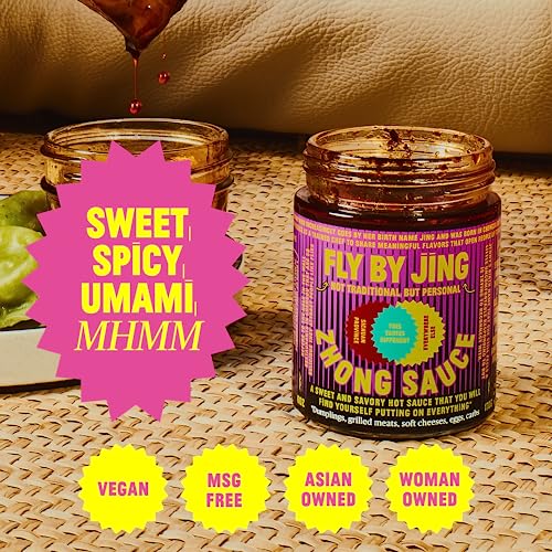 FLYBYJING Essential Duo - Premium Authentic Sichuan Chili Crisp and Zhong Sauce - Spicy, Umami Rich, Gluten-Free, Non-GMO - Elevates the Flavor of Any Dish - Perfect for Stir-fries, Dumplings, Noodles and More (6 oz each, Pack of 2)