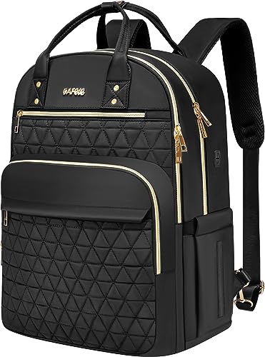 17.3 Inch Cute School Backpack Bookbag for Teen Girls College Student, Fashion Waterproof Backpack Teacher Stylish Travel Bags Vintage Work Daypacks,Quilted Black