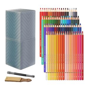 heshengping 72 colors colored pencils set for adult coloring books, professional numbered art supplies drawing pencils kit for sketching coloring soft oil based cores ideal for adults teens beginners