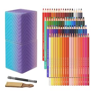 heshengping 72 colors colored pencils set for adult coloring books, professional numbered art supplies drawing pencils kit for sketching coloring soft oil based cores ideal for adults teens beginners