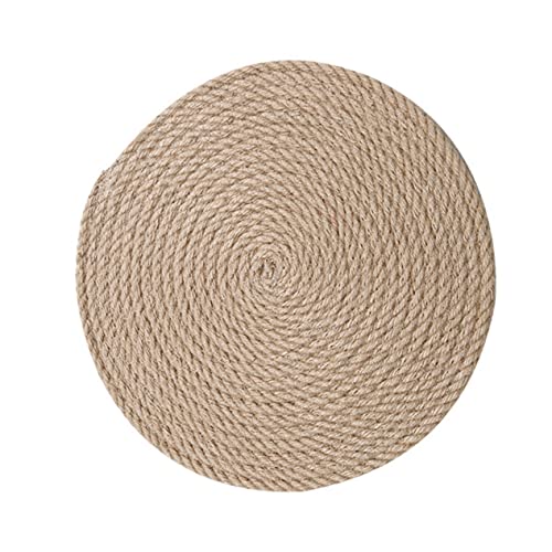 DECHOUS 1 PC Insulated Placemat Coaster Coasters for Drinks Placemats Round Linen Placemats Household Coaster Placemat Hand Braided Jute Placemats Insulation Mat Set Small