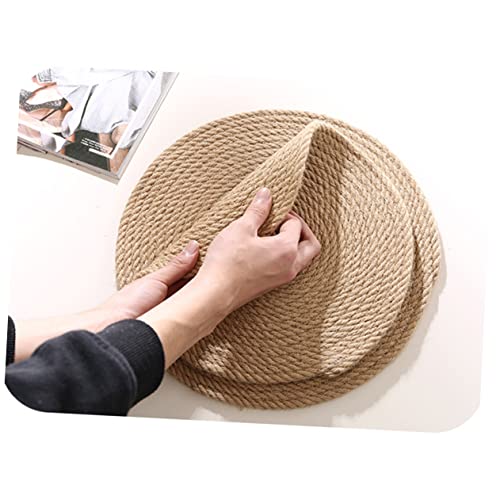 DECHOUS 1 PC Insulated Placemat Coaster Coasters for Drinks Placemats Round Linen Placemats Household Coaster Placemat Hand Braided Jute Placemats Insulation Mat Set Small