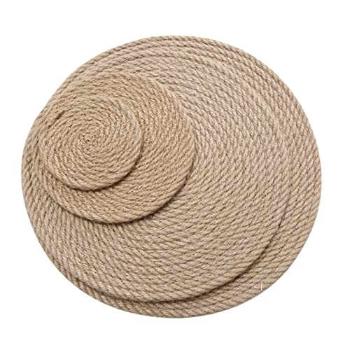 DECHOUS 1 PC Insulated Placemat Coaster Coasters for Drinks Placemats Round Linen Placemats Household Coaster Placemat Hand Braided Jute Placemats Insulation Mat Set Small