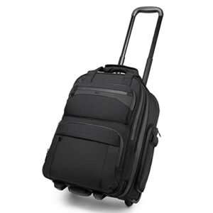 ozuko carry on underseat multi-functional, 18-inch underseater lightweight overnight suitcase with wheels for travel business(black, carry-on 18-inch)