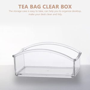 Luxshiny Acrylic Clear Coffee Organizer Tea Bag Organizer Holder Clear Tea Bag Box Sugar Packets Holder for Coffee Creamer Acrylic Tea Bag Organizer