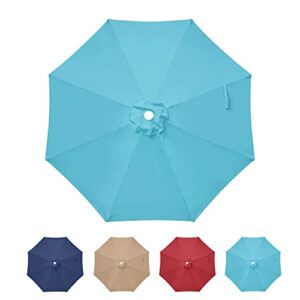 simple deluxe 9' patio outdoor table market yard umbrella replacement top cover with 8 ribs, 9ft canopy, turquoise canopy