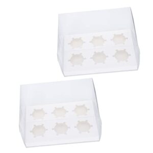 ultechnovo 2pcs packaging boxes cupcake box clear cake stand clear cake box mini paper cups cake packing box muffins containers box disposable pastry box cupcake holder cake packaging boxes
