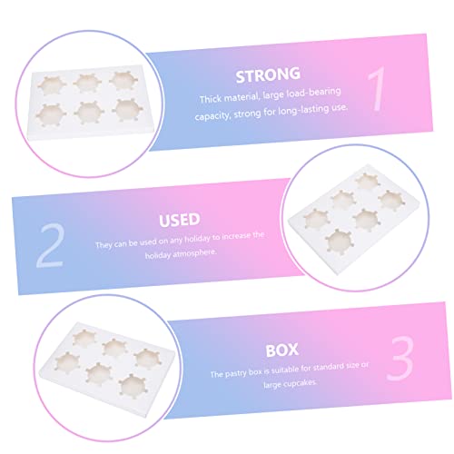 ULTECHNOVO 2pcs Packaging Boxes Cupcake Box Clear Cake Stand Clear Cake Box Mini Paper Cups Cake Packing Box Muffins Containers Box Disposable Pastry Box Cupcake Holder Cake Packaging Boxes