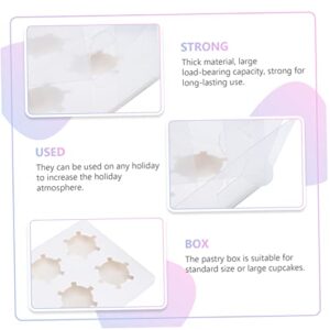 ULTECHNOVO 2pcs Packaging Boxes Cupcake Box Clear Cake Stand Clear Cake Box Mini Paper Cups Cake Packing Box Muffins Containers Box Disposable Pastry Box Cupcake Holder Cake Packaging Boxes