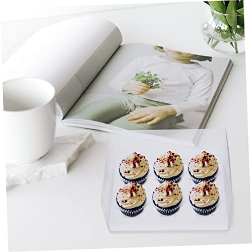 ULTECHNOVO 2pcs Packaging Boxes Cupcake Box Clear Cake Stand Clear Cake Box Mini Paper Cups Cake Packing Box Muffins Containers Box Disposable Pastry Box Cupcake Holder Cake Packaging Boxes