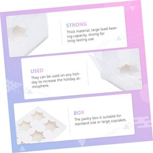 ULTECHNOVO 2pcs Packaging Boxes Cupcake Box Clear Cake Stand Clear Cake Box Mini Paper Cups Cake Packing Box Muffins Containers Box Disposable Pastry Box Cupcake Holder Cake Packaging Boxes