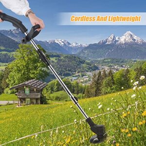 Cordless Grass Trimmer,Cordless Lawn Mower,Weed-Wacking Machine Weed Wacker 12V for Garden and Yard Bush Mowing Grass Lawn Pruning