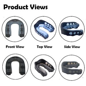 2 Pack Football Mouth Guard Kit, Soft Youth & Adult Sports Mouthpiece with Strap, Carabiner, Carry Case, Professional Sports Mouthguard for Football, Basketball, Lacrosse, Hockey, MMA, Boxing