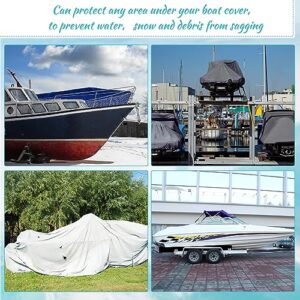 Datanly 20 Pcs Boat Cover Support System Include 4 Pcs Telescopic Adjustable Height Aluminum Boat Cover Support Poles 12 Pcs Webbing Straps 4 Pcs Weight Bag Hull Boat Jon Boat Accessories, Blue