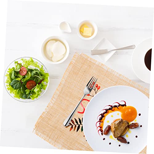 Thanksgiving Table Pad 4pcs Thanksgiving Jute Meal Linen Set Halloween Home Decor Cup Coasters for Table Thanksgiving Table Pad Maple Leaves Cotton Table Mats Mat Jute