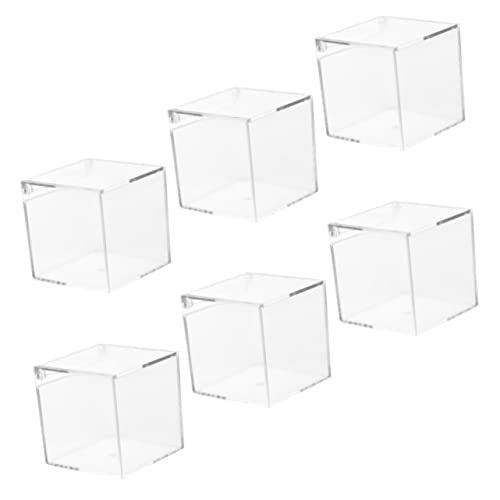 Garneck 6pcs Boxes Jewelry Storage Box Clear Cake Containers Mini Containers Snackle Box Container Clear Boxes for Favors Clear Organizer Box Acrylic Gift Cube Empty Boxes Wedding Supply