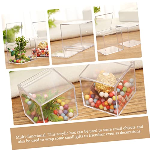 Garneck 6pcs Boxes Jewelry Storage Box Clear Cake Containers Mini Containers Snackle Box Container Clear Boxes for Favors Clear Organizer Box Acrylic Gift Cube Empty Boxes Wedding Supply