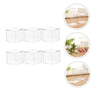 Garneck 6pcs Boxes Jewelry Storage Box Clear Cake Containers Mini Containers Snackle Box Container Clear Boxes for Favors Clear Organizer Box Acrylic Gift Cube Empty Boxes Wedding Supply