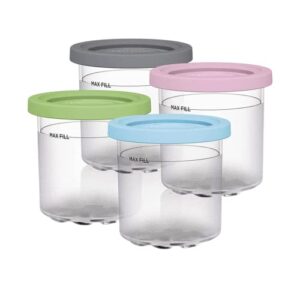 creami pint containers，ninja creamy pints and lids - 4 pack，compatible， nc301，nc299amz ，nc300 series，and so on，creami deluxe pints，creami ninja ice cream containers