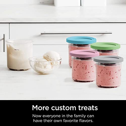 RALIRA Creami Deluxe Pints,ice Cream Pints Cup for Ninja Cream Pints, Ice Cream Storage Containers With Lids for Nc301 Nc300 Nc299amz Series Ice Cream Maker,Gray+Pink